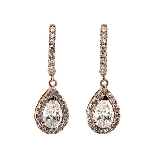 Cercei | Aur Roz 18k, Diamante Solitaire 1.40 Ct, Diamante 0.65 Ct A