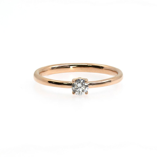 Inel | Aur Roz 18k, Diamant 0.20 Ct