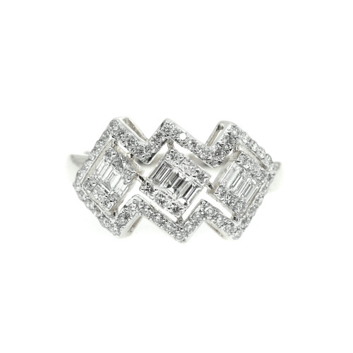 Inel Aur Alb 14k, Diamante 0.61 ct