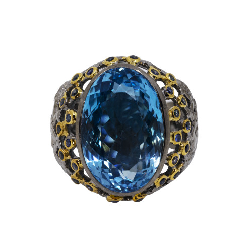 Inel Argint 925, Topaz, Safire